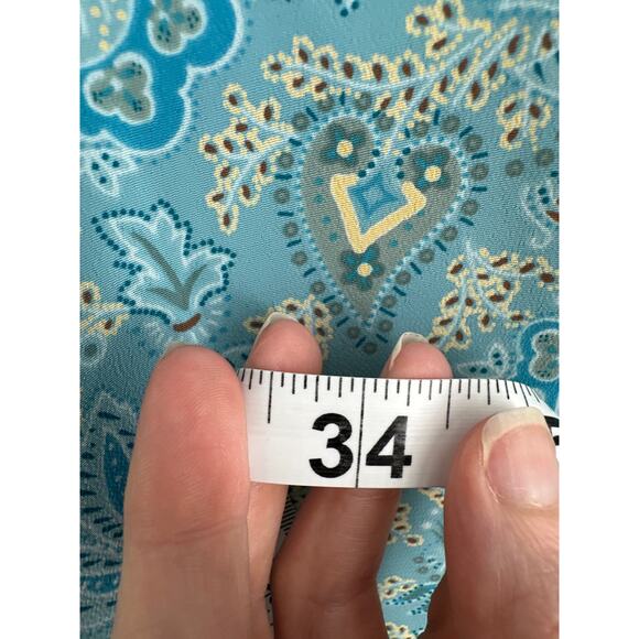 90s Vintage Skirt Women Large Blue Midi Paisley Boho Bohemian Cottagecore Pastel - Picture 8 of 8